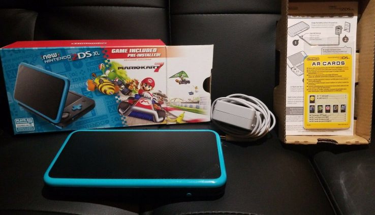 Nintendo 2DS XL Shaded & Turquoise Handheld Recreation System with Charger & Stylus