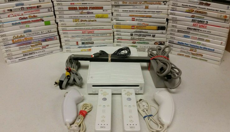 Nintendo Wii White Console Bundle ORIGINAL AUTHENTIC Controllers Precedence Shipin