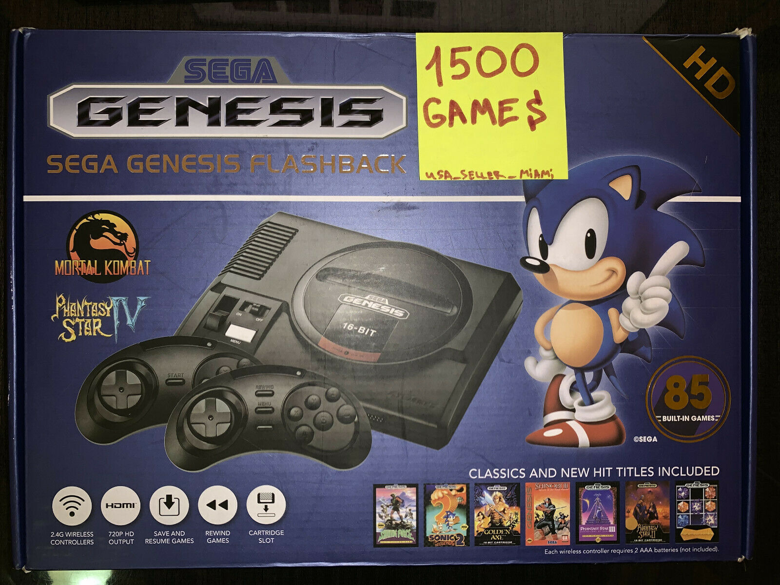 SEGA Genesis Flashback 2018 Console W/ 1500 Basic Video Games Sega 32X ...