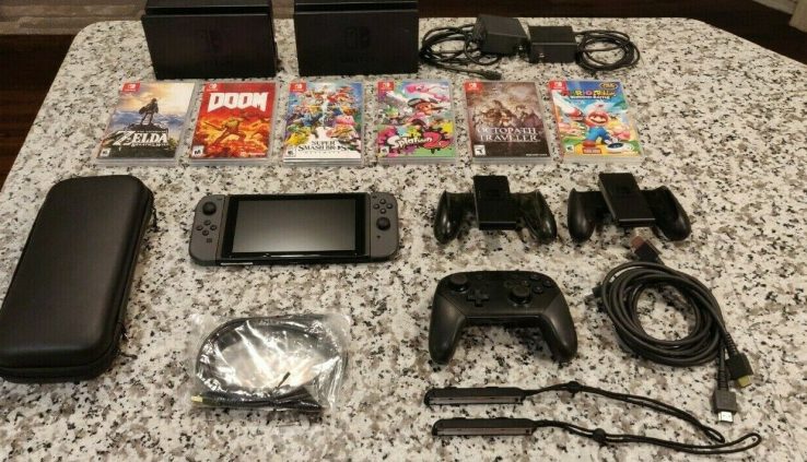 Nintendo Switch 32gb Grey Console Bundle