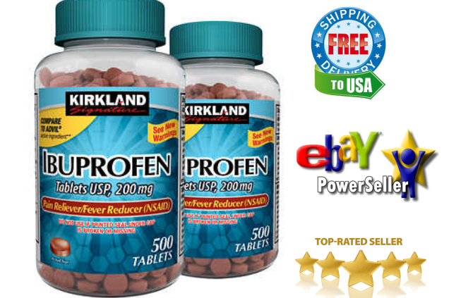 Kirkland Signature Ibuprofen, 200 mg. (2 bottles of 500ct=1000 Medicines Complete)