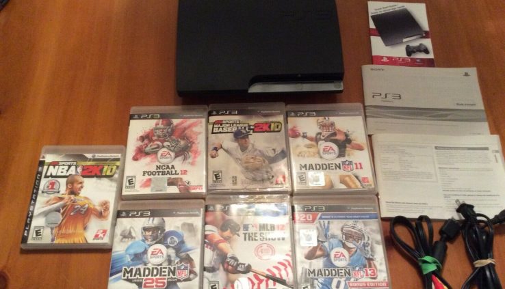 Sony PlayStation 3 Slim  160GB Charcoal Gloomy Console (CECH-2501A) with games