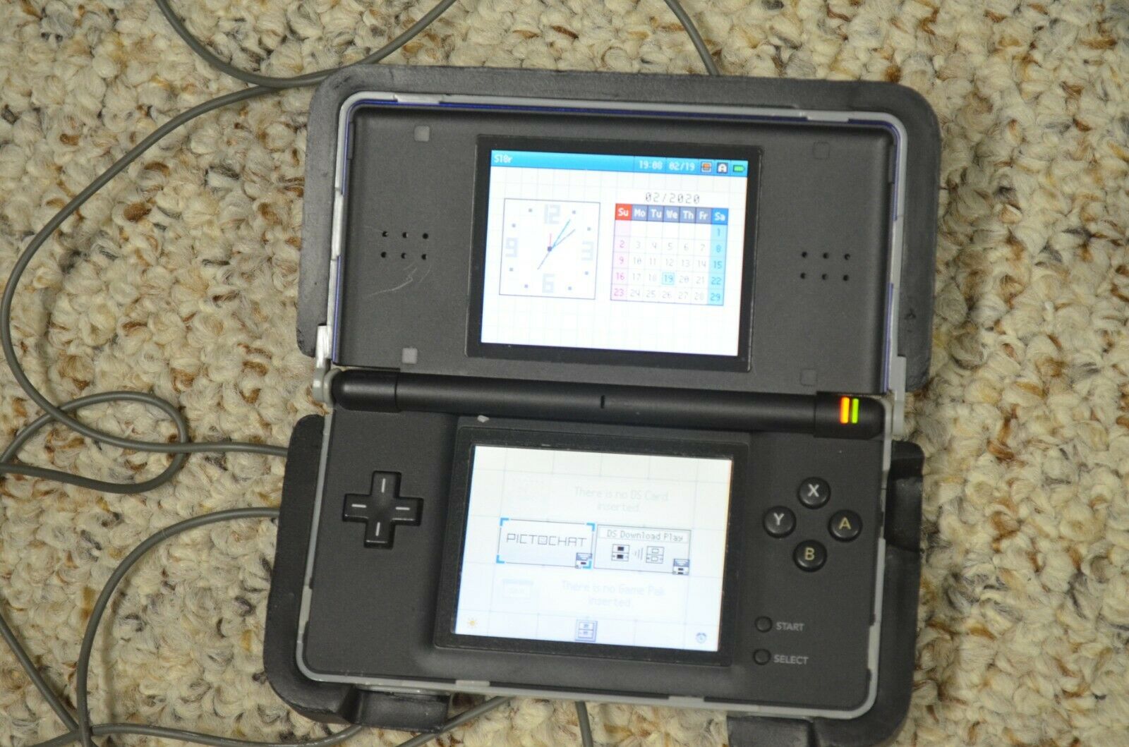 Nintendo DS Lite Handheld Console Shadowy Tested Working with Nerf