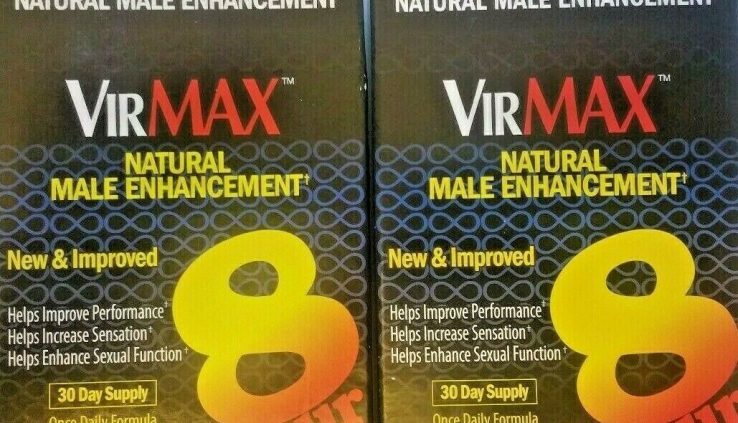 2 Pack VirMAX 8 Hour Natural Male Enhancement Complement 60 CAPSULES