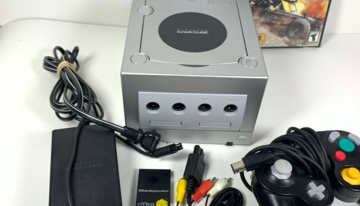 GameCube Silver Platinum Nintendo Console Video Game System DOL-101 Controller +