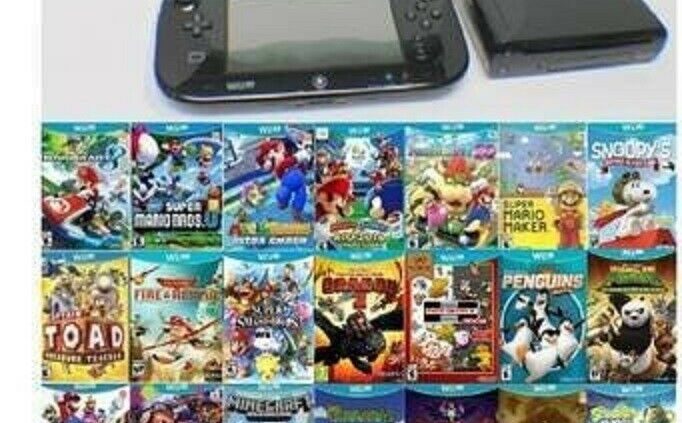 Nintendo Wii U 32GB Deluxe Console Many Games LOT Installed Pokemon Mario Zelda!