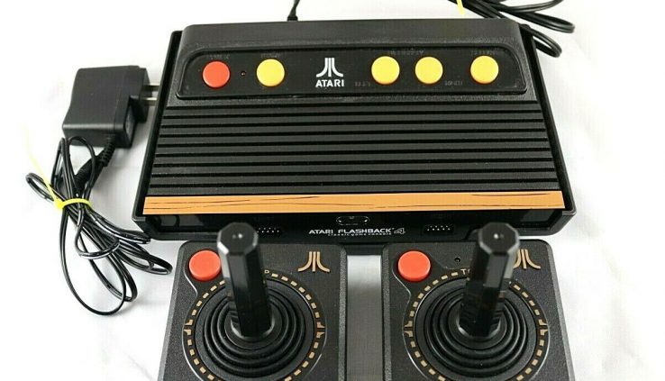 Atari Flashback 4 Sunless Console w/2 Wi-fi Controller & Cables Tested & Works