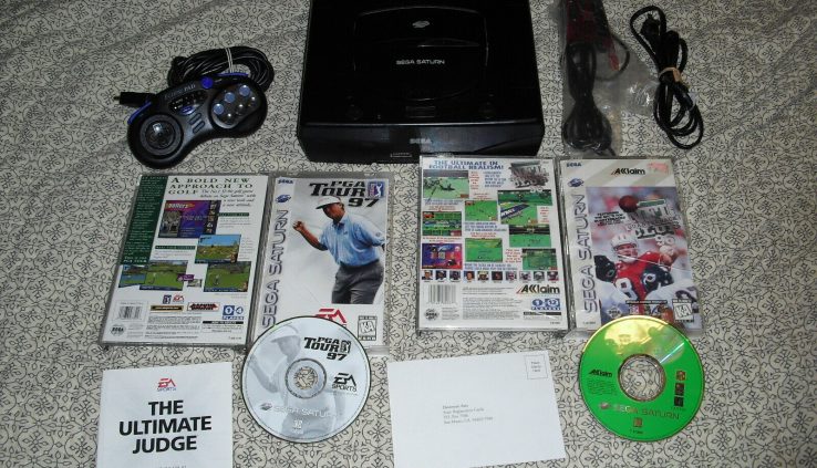 Sega Saturn MK-80000A Sunless Console w/controller with PGA TOUR 97 NFL CLUB 96