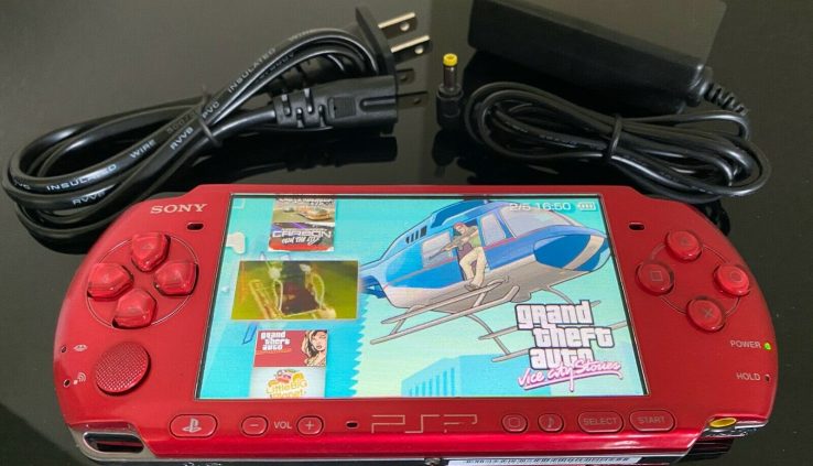 Sony PSP 3000 Crimson 60 Video games & 64GB Memory Card & Snappy Free Transport Incorporated