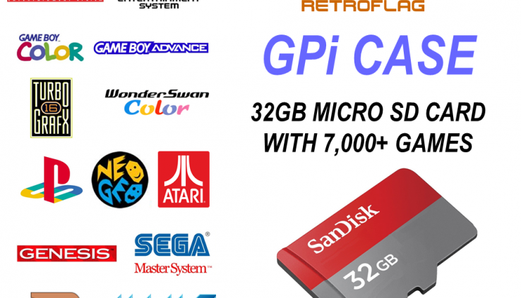 32GB SD Card for GPi Case RetroPie 7,000+ Video games, Pi Zero W