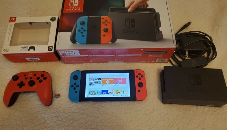 Nintendo Swap 32GB Gray Console with Neon Red and Neon Blue Pleasure-Con Bundle