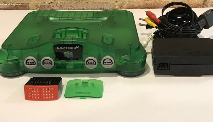 EXCELLENT Situation Real Jungle Inexperienced Nintendo 64 Console Bundle Expansion