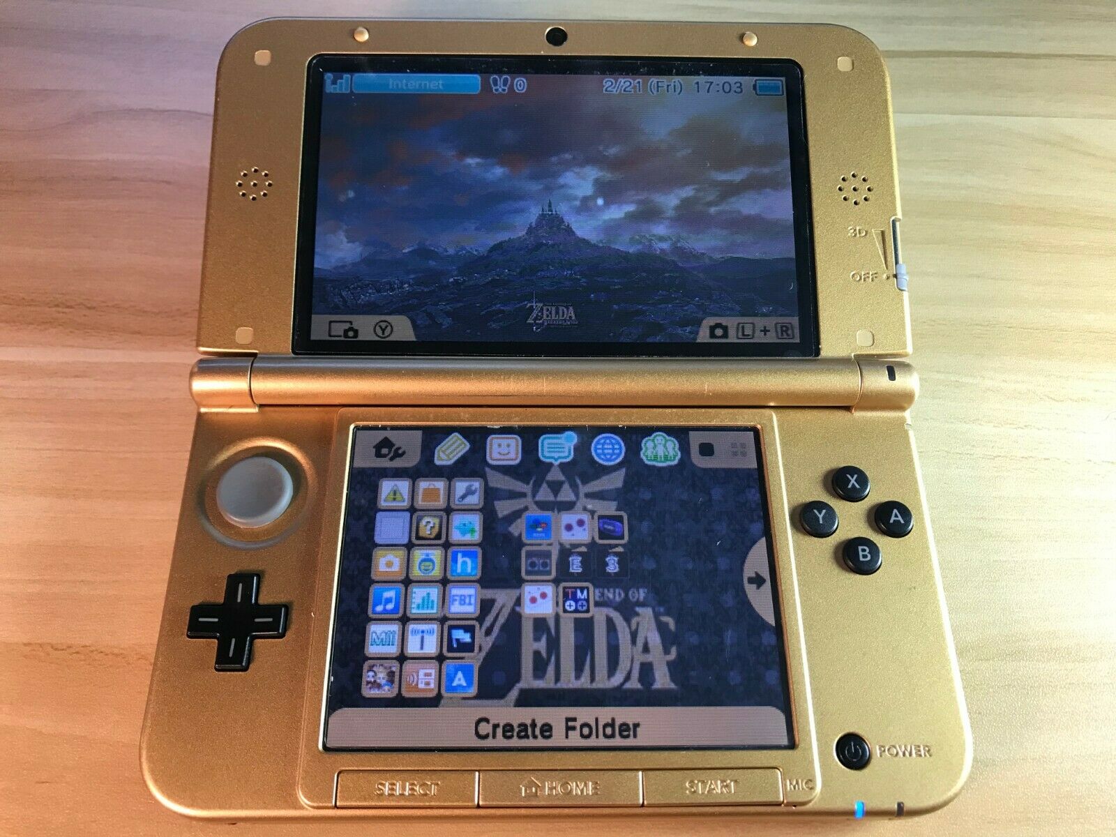 Nintendo 3ds XL Zelda Model modded W/Customized Firmware on Web