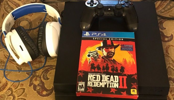 PlayStation 4 500GB Console w/ Purple Ineffective Redemption 2 & Turtle Sea proceed Headphones