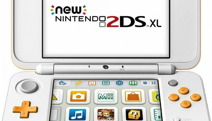 Original Nintendo 2DS XL Orange + White Handheld Gaming Device! RARE AND DISCONTINUED