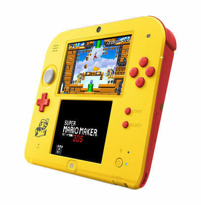 Nintendo 2DS Enormous Mario Maker Yellow/Red With Charger. B9S