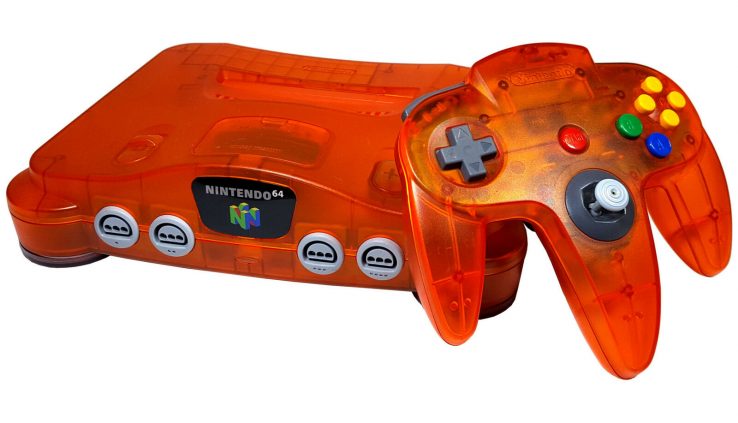 Nintendo 64 System Video Game Console Fire Orange with Matching Controller