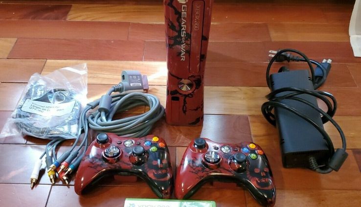 Xbox 360 S Gears of Battle 3 Minute Edition 320GB Red & Dusky Console controllers