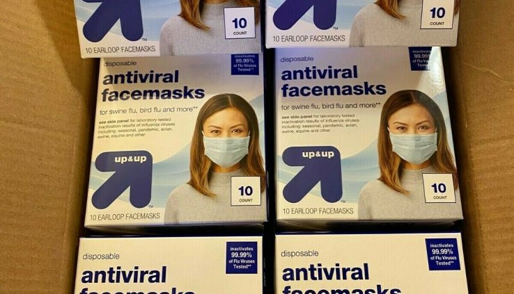 Surgical ASTM Diploma 3  Up&Up Antiviral Face Screen Total 10 Masks – 99.99% of Flu