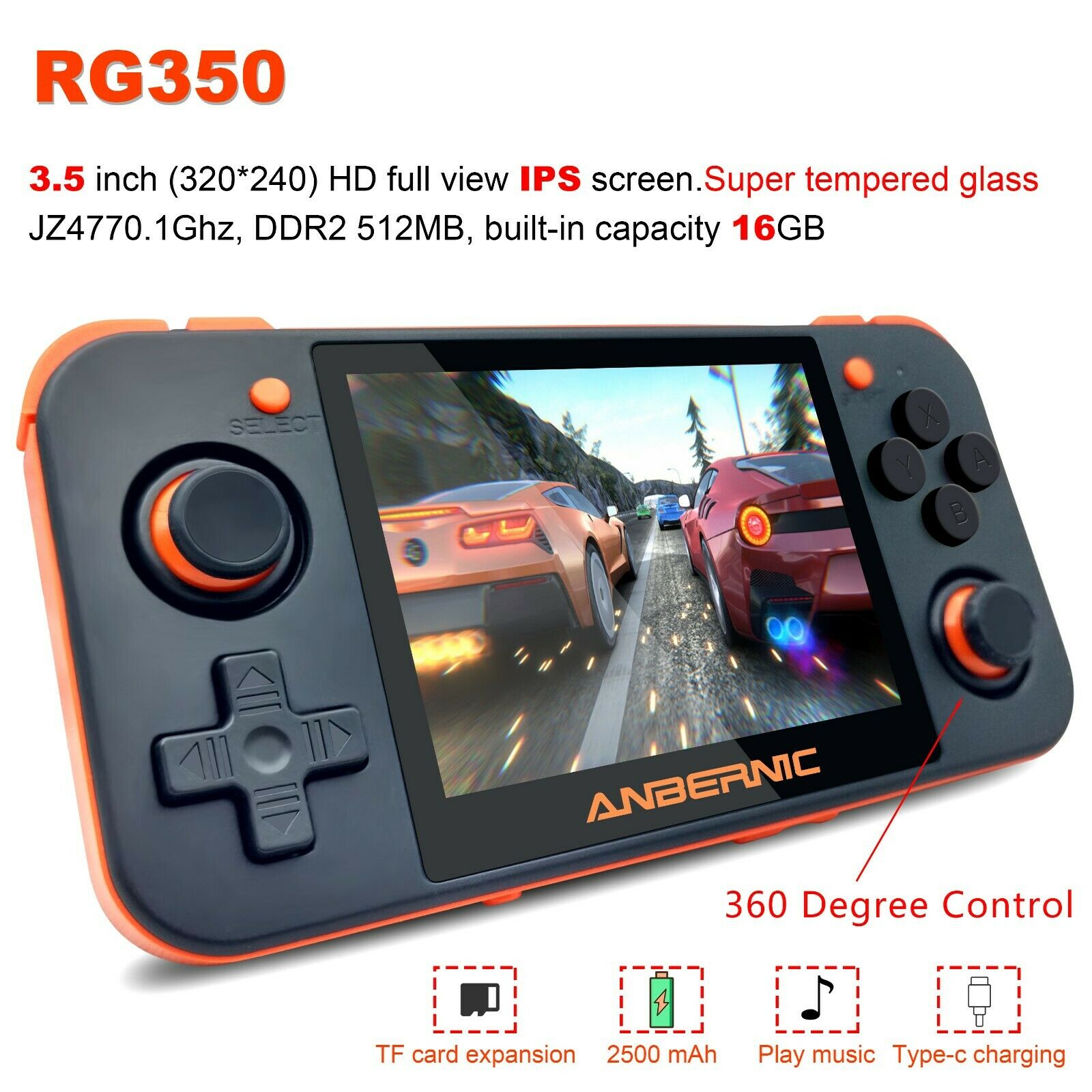 Anbernic Rg350 Handheld Game Emulator Neogeo,NES, SNES, PS1 &more w/ 32gb card on 