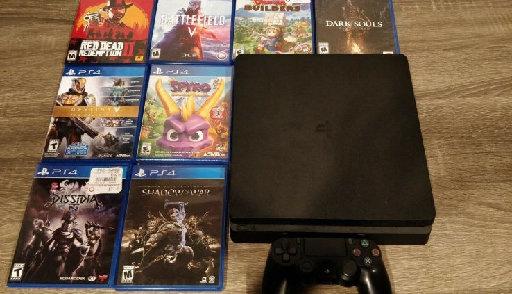 Sony Playstation4 PS4 Slim 500GB Black Console CUH-2015A with 8 games