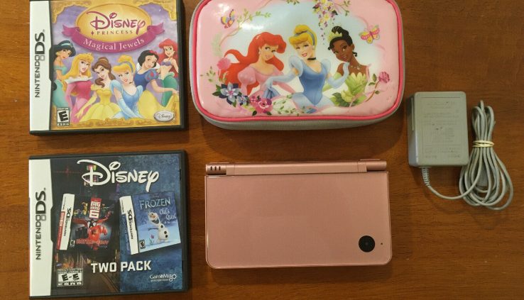 Nintendo DSi XL Metal Rose Red Console Bundle – Disney Princess Case