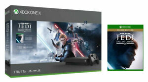 Microsoft Xbox One X 1TB Big title Wars Jedi: Fallen State Console Bundle NEW