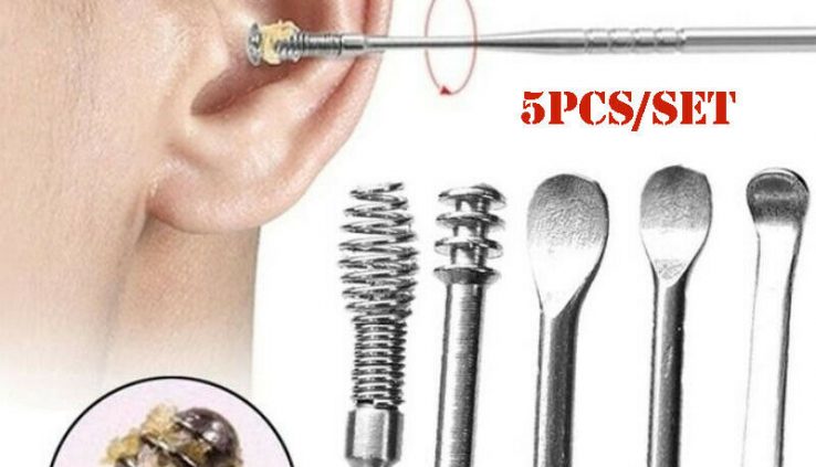 5PCS Ear Wax Decide Curette Instrument Diagram Earpick Scoop Remover Cleaner Equipment Neatly being Care