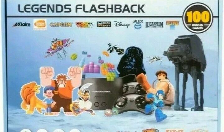 LEGENDS FLASHBACK 100 GAMES BUILT IN Game Console w/ 2 Controllers BRAND NEW
