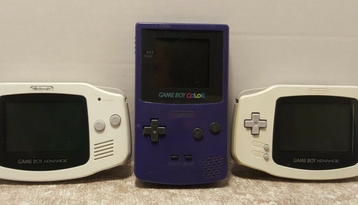 Nintendo GBA (2) & Gameboy Coloration – Examined Working – AGB-001 & CGB-001