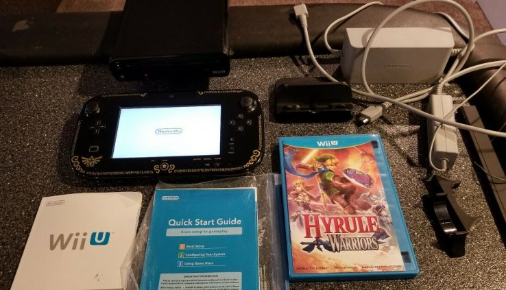 Nintendo Wii U Story of Zelda 32GB Gold Dim Console Lot BUNDLE w/ Sport  X392