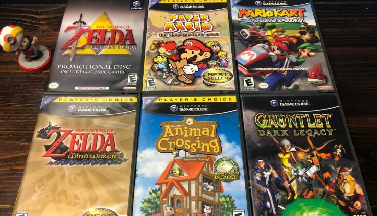 Huge Lot of Nintendo GameCube Video games – Contain a Title Zelda, Gauntlet, Steel Equipment