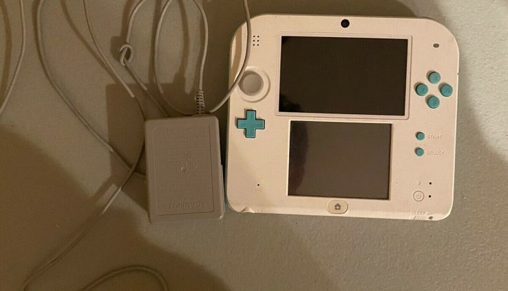 Nintendo 2ds Video Sport Console – Green And White. Inclined, And Missing Stylist Pen