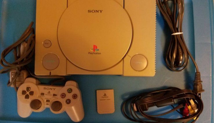 Ps1 Console w/ cables, 1 controller and 1 memory card – Tested