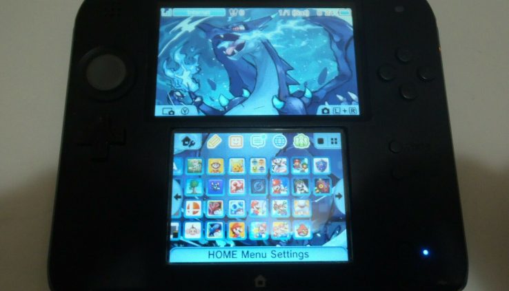 Nintendo 2DS Blue / Gloomy Handheld System 32GB Charger Video games CFW – LUMA – HBL