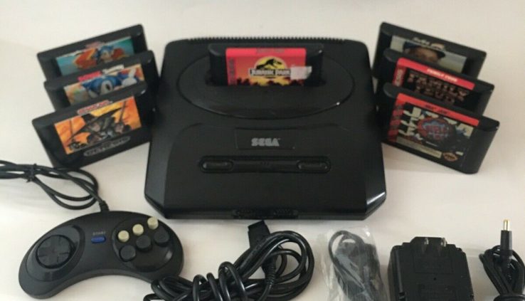 Vintage Sega Genesis Device With 7 Games Total