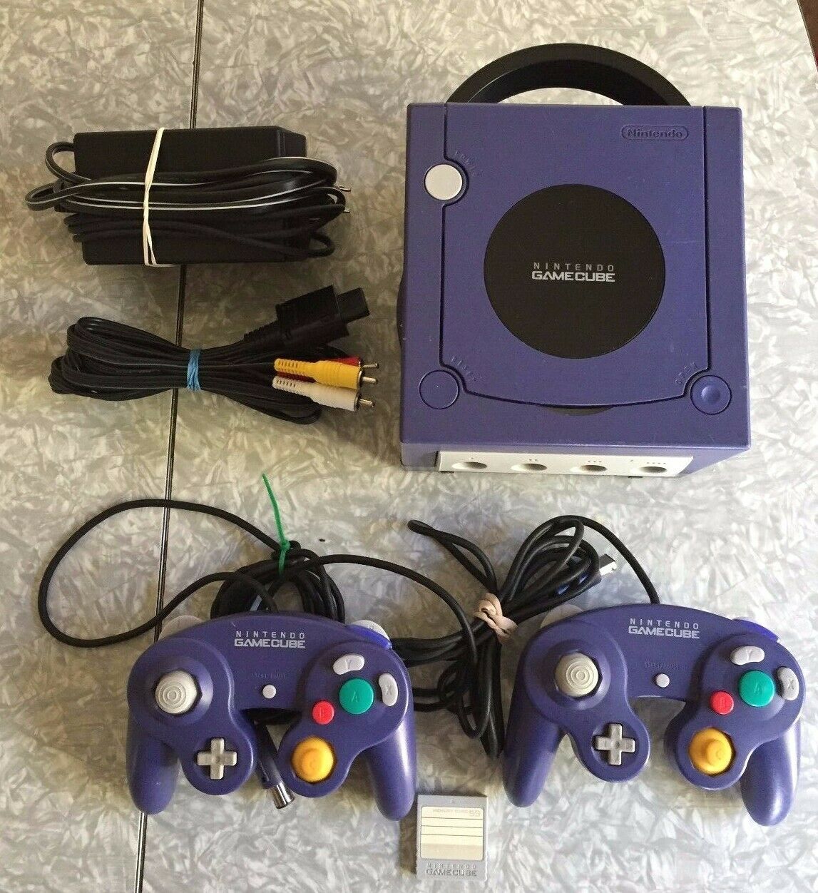 Nintendo Indigo GameCube Digital AV Console DOL-001 2 Controllers Cords ...