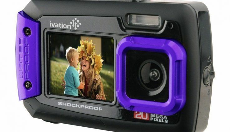 Ivation Purple 20MP Underwater Shockproof Digital Digicam & Video Digicam