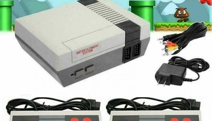 Retro Game Console 620 Constructed-in MINI Traditional NES Video games with 2 Controllers Grey