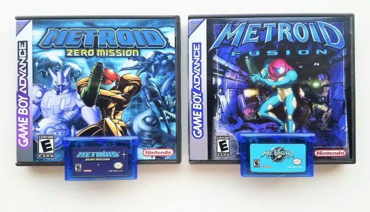 Metroid Fusion & Zero Mission Personalized Case / Game Bundle (Gameboy Advance – GBA)