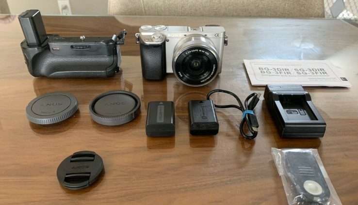 Sony Alpha a6000 Silver Digital Digicam Kit + Sony 16-50mm Lens + Grip