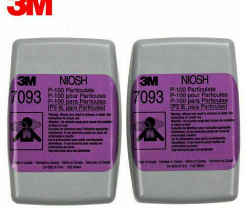 3M 7093 Particulate Filter , P100 Respiratory Protection (1Pair) -lot#090924