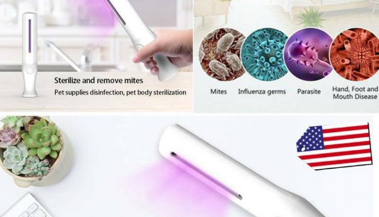 LED UV Disinfection Lamp Tube Battery Charging Portable UVC Sterilizer Light USA