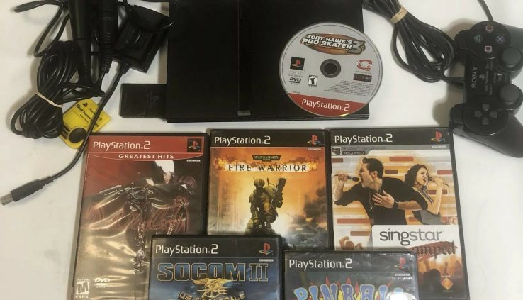 Sony Playstation2 Slim Console Bundle extras Controller, Reminiscence Cards 6 video games