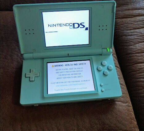 Turqouise Nintendo DS lite **No CHARGER** STYLUS MISSING** Line acro