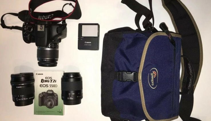 Canon EOS Rebel T2i / EOS 550D 18.0MP Digital Digicam – Gloomy with Extras!