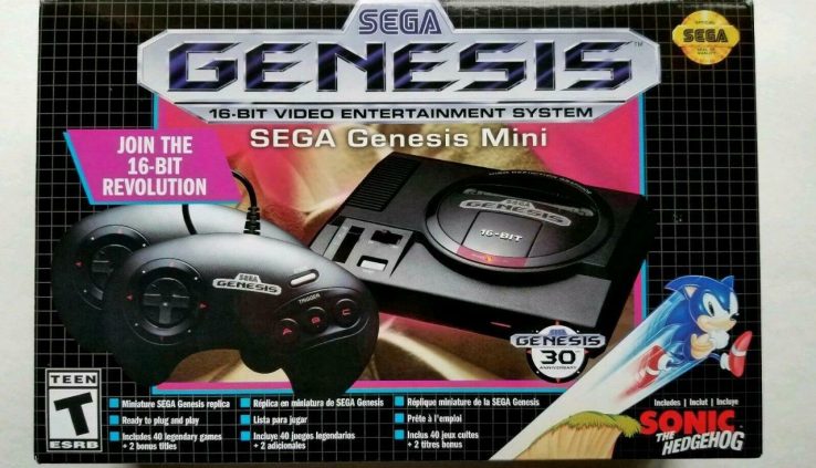 Sega Genesis Mini 16-bit Console; 42 Pre-Loaded Games; 30th Anniversary-
