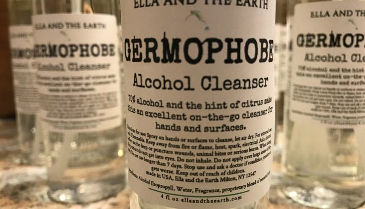 Alcohol cleaning spray made by Ella and the Earth