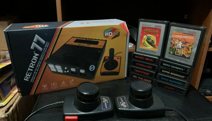 Hyperkin Retron 77 Atari 2600 HD Gaming Console w/ 10 Video games & Plug Controllers