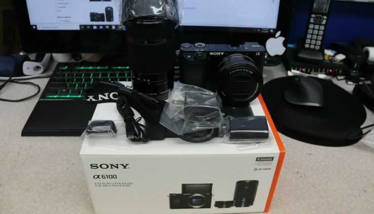Sony Alpha a6100 APS-C Mirrorless Digital camera with 16-50mm and 55-210 Lens Bundle